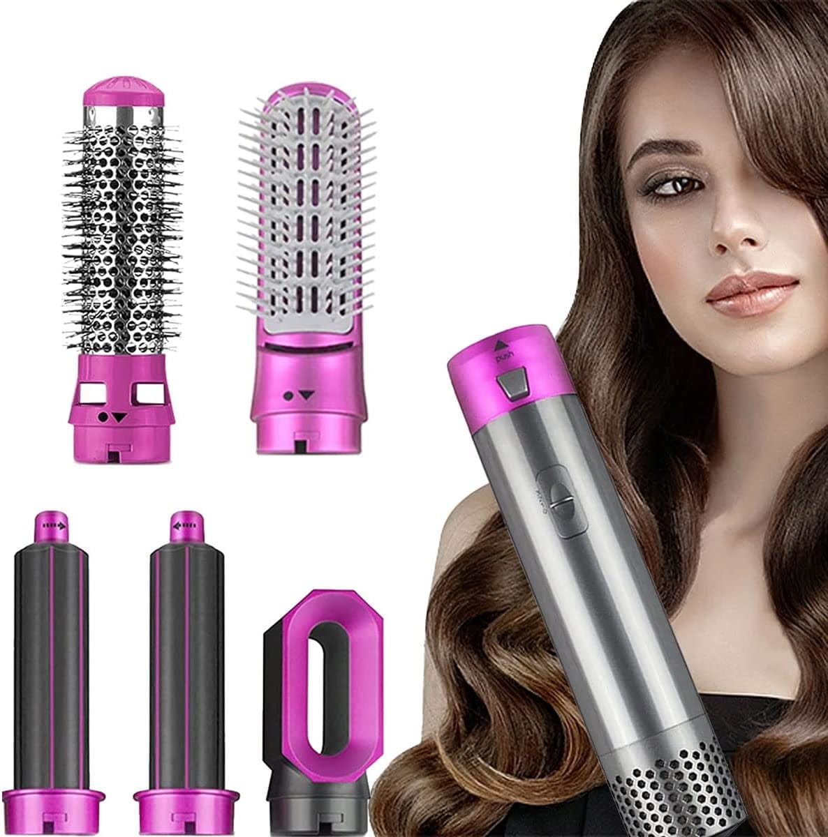 5In1 Hot Air Styler Electric Hot Air Brush Multifunctional Hair Comb Dryer Straightener Curler And Volumizer - image 1