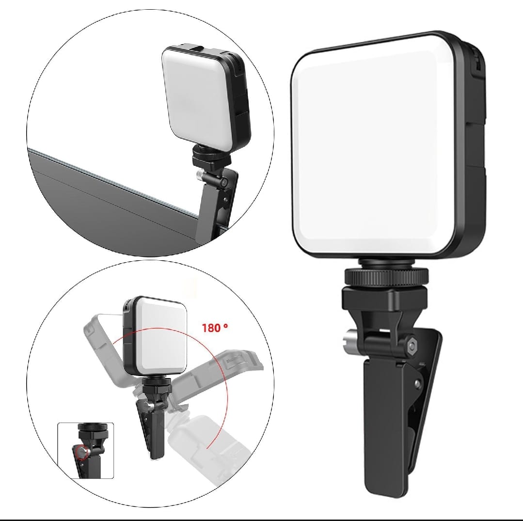 LED Video Light Camera Light Laptop Light for Zoom Meeting Photography Lighting 100 LED Beads with Clip Dimmable and Rechargeable for Camera Selfie Stick Tripod Laptop Cellphone - image 2