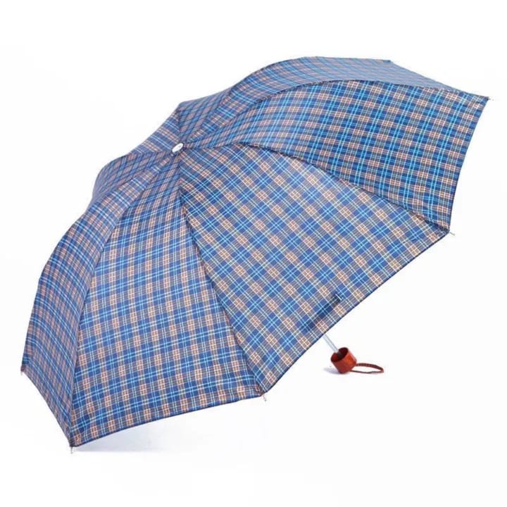 UV Protection Three Folding Check Umbrella For Unisex - image 2