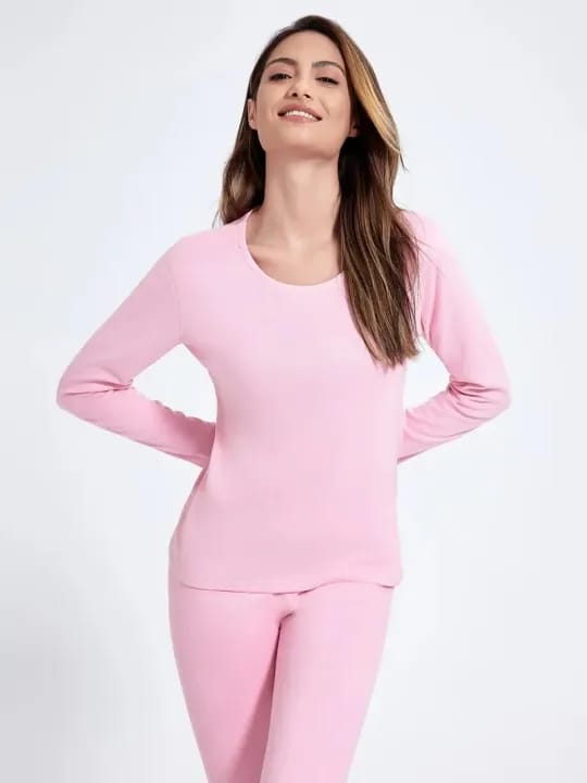 2 Pieces Women's Thermal Set For Autumn/Winter - Slim Fit Long Sleeve Top And Bottom Thermocot - image 3
