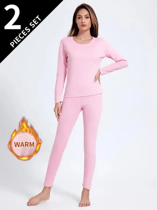 2 Pieces Women's Thermal Set For Autumn/Winter - Slim Fit Long Sleeve Top And Bottom Thermocot - image 1