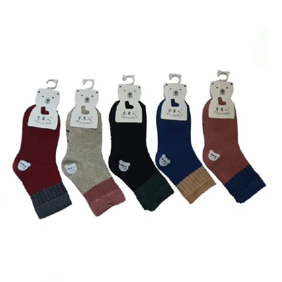 5 Pairs Cute Korean Baby Socks - 4 To 8 Yrs - image 1