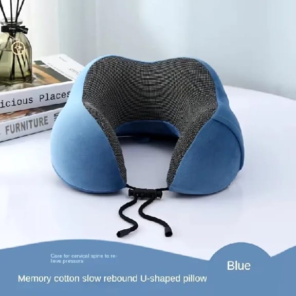 U-Shaped Travel Pillows Magnetic Cloth Memory Cotton Neck Pillow For Office Travelling Sleeping Rest - image 4