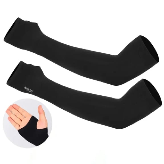 Let'S Slim Cool Ice Silk Fabric UV Protection Band Protective Hands Arm Cover - image 3