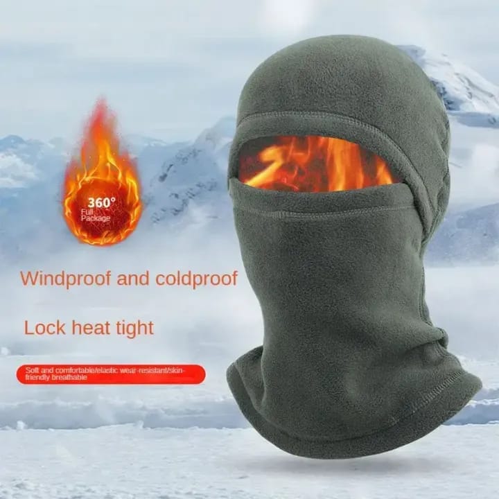 Winter Thermal Fleece Motorcycle Balaclava Full Face Mask Cycling Hood Sports Running Neck Warmer Men's Cover Hat - image 3