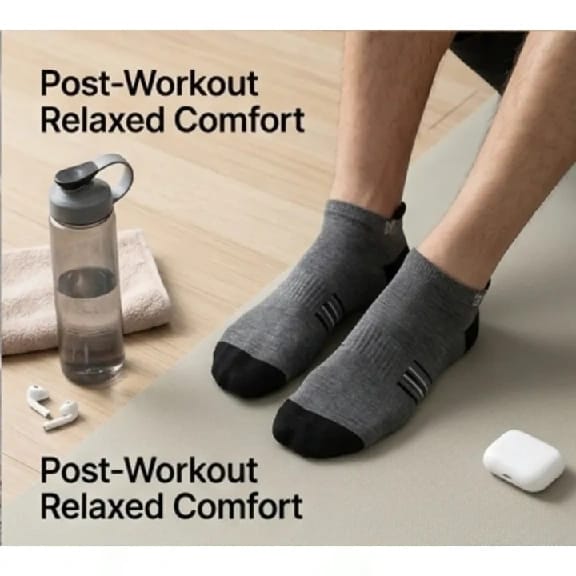 Pack Of 3 Pairs Basic Foot Ankle Socks For Men - image 2