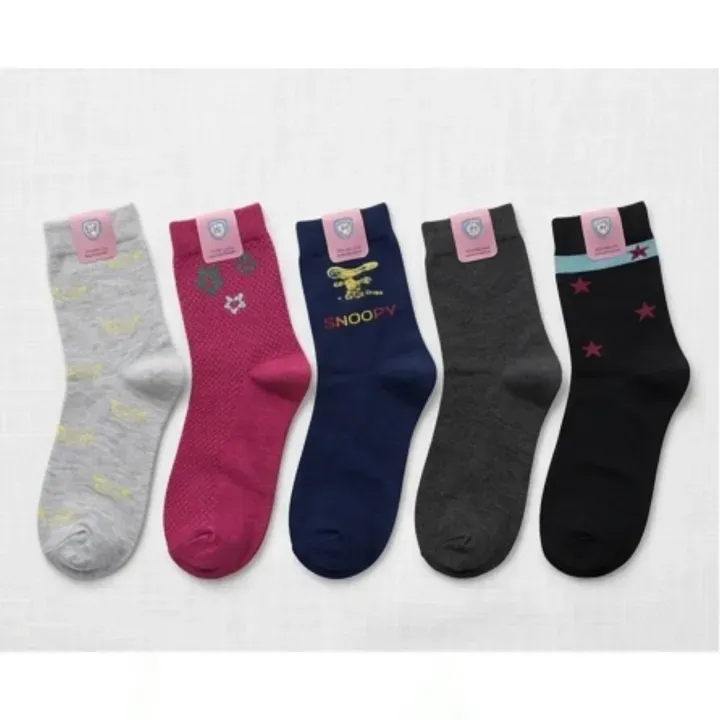 Pack Of 5 Pairs Solid Summer Mid Calf Socks For Women - image 1