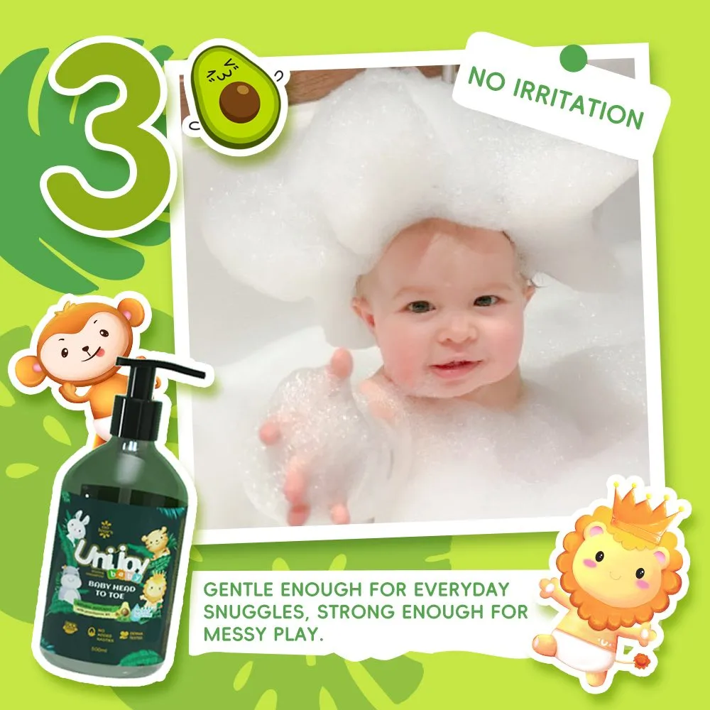 Unijoy Baby Head To Toe | Natural Avacado Shampoo And Body Wash For Kids - 480ml - image 3