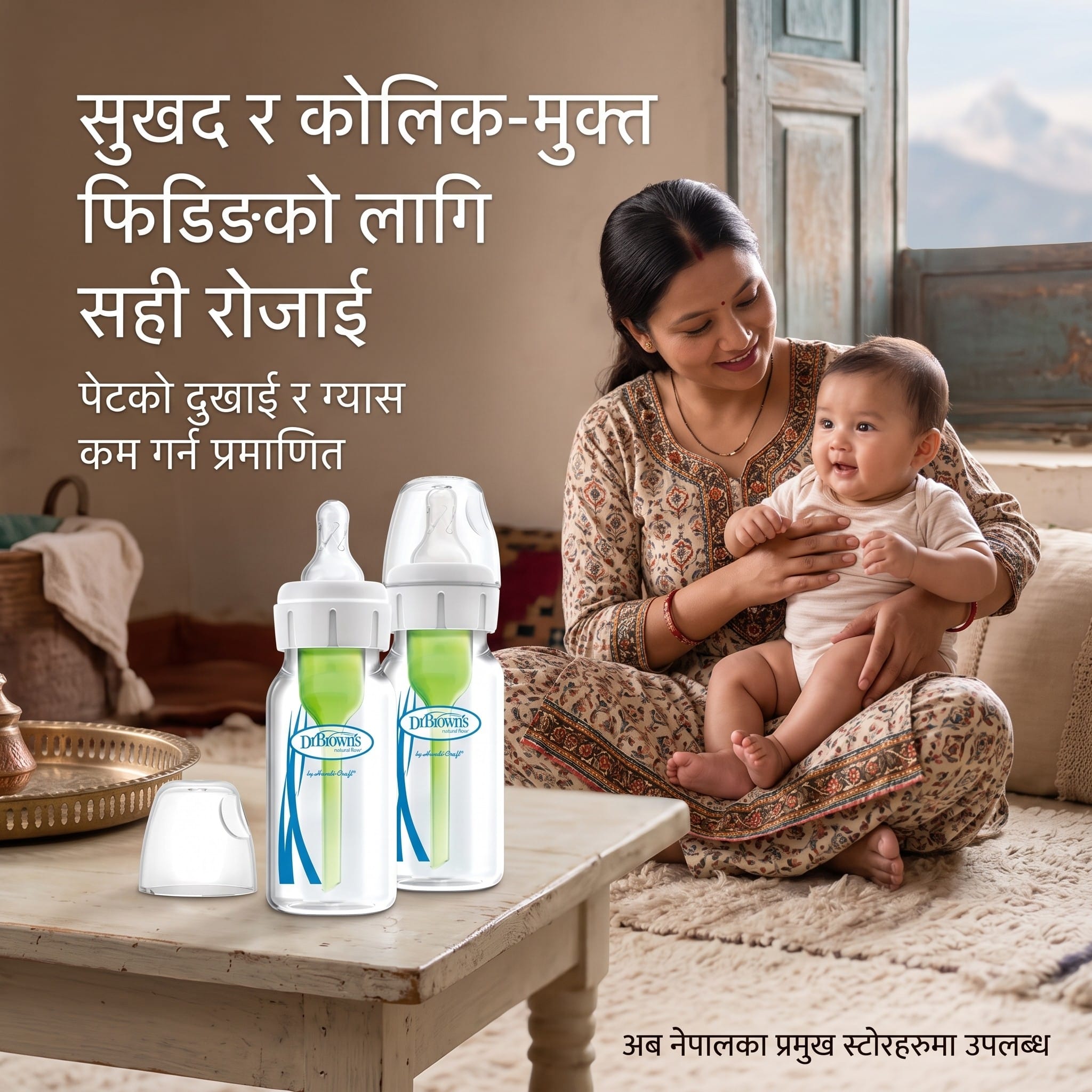 Dr. Brown'S Natural Flow Anti-Colic Options + Baby Bottle Of Glass | 4 Oz / 120ml | Narow Neck | SB42003 - image 3