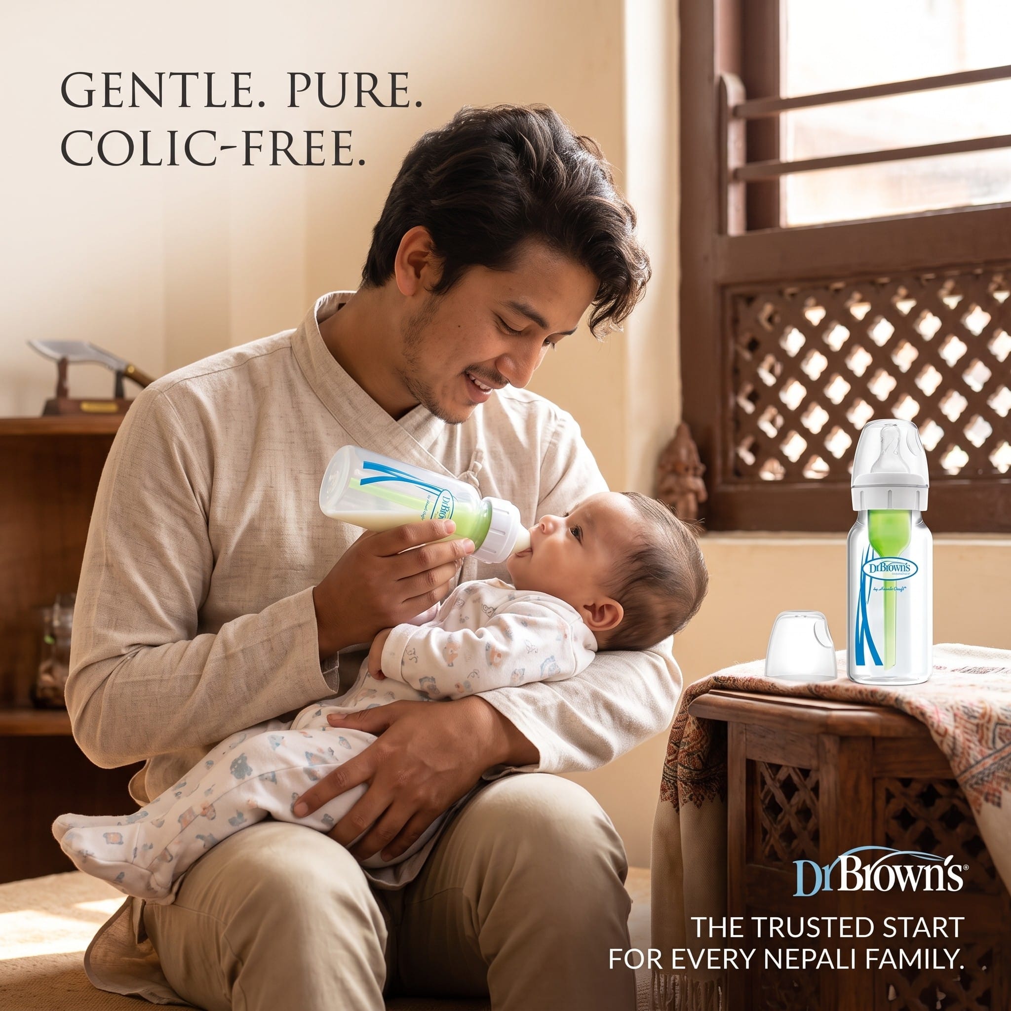 Dr. Brown'S Natural Flow Anti-Colic Options + Baby Bottle Of Glass | 4 Oz / 120ml | Narow Neck | SB42003 - image 4