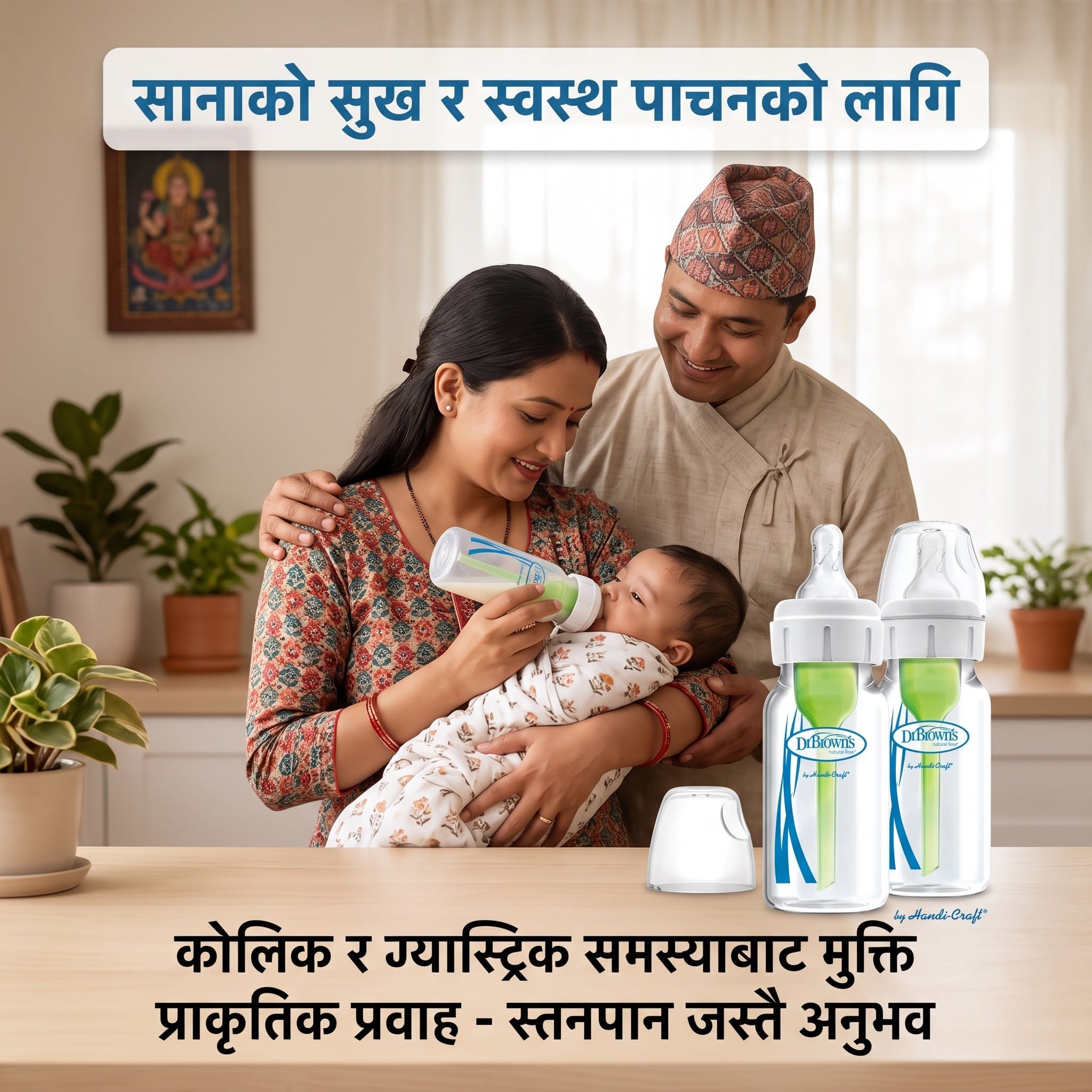 Dr. Brown'S Natural Flow Anti-Colic Options + Baby Bottle Of Glass | 4 Oz / 120ml | Narow Neck | SB42003 - image 2