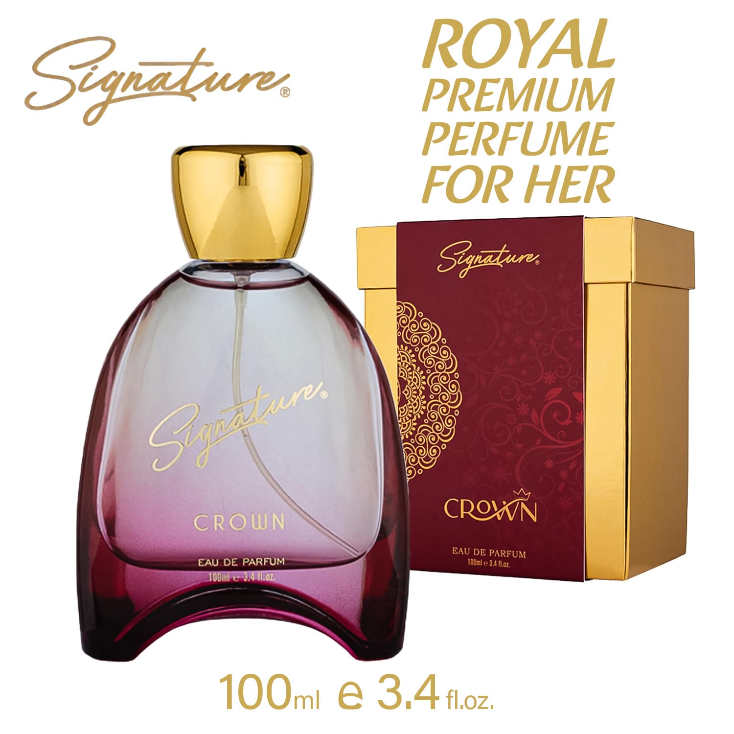Signature CROWN ROYAL Eau De Parfum (EDP) For Her - 100ml (3.4 fl.oz.) Signature Perfume - image 1