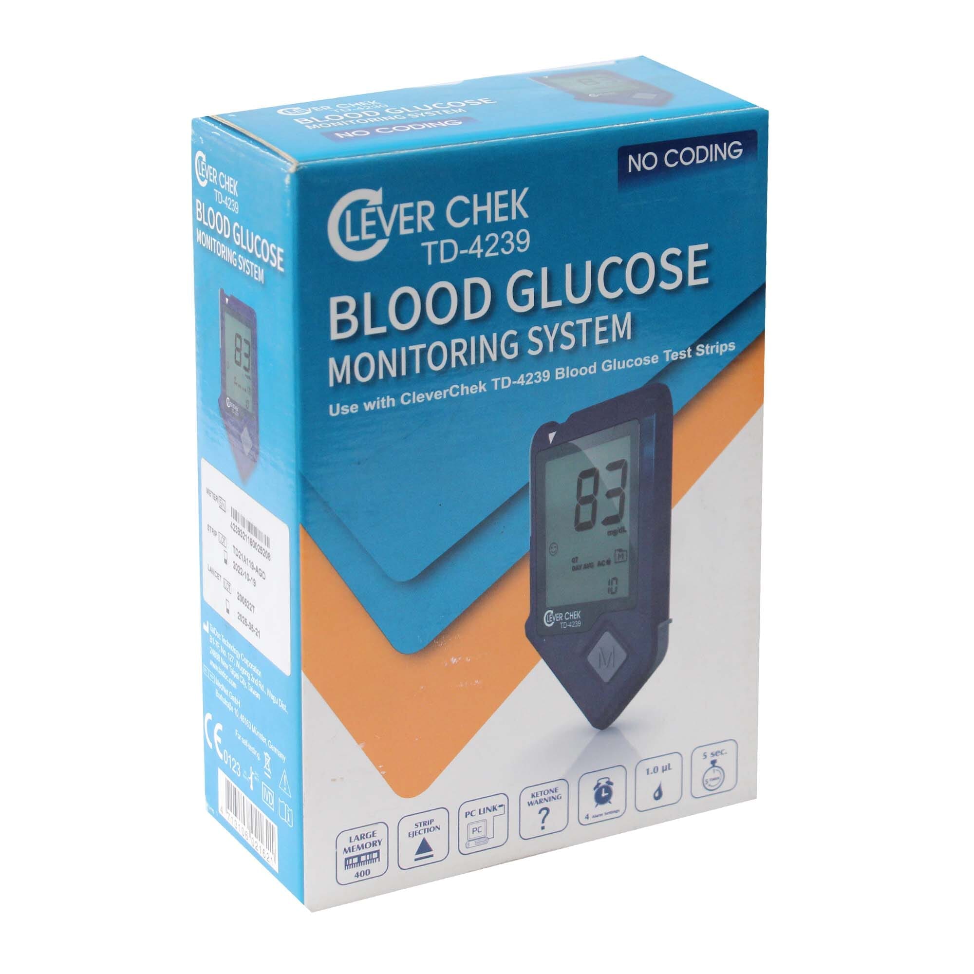 C lever Chek Blood Glucose Monitoring System Td-4239/Glucose Monitoring Machine/Glucose Testing Machine/Sugar testing Machine - image 1