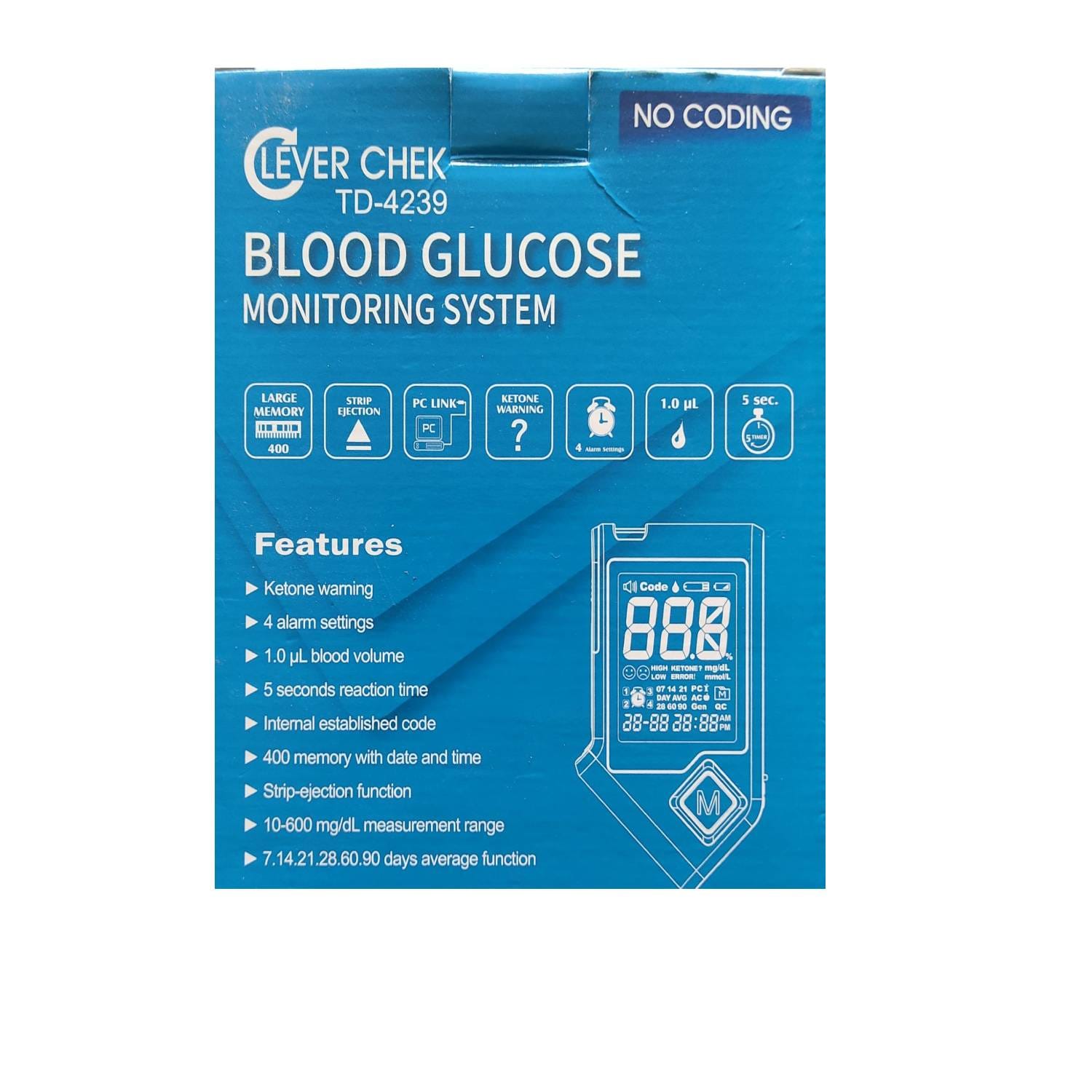 C lever Chek Blood Glucose Monitoring System Td-4239/Glucose Monitoring Machine/Glucose Testing Machine/Sugar testing Machine - image 4