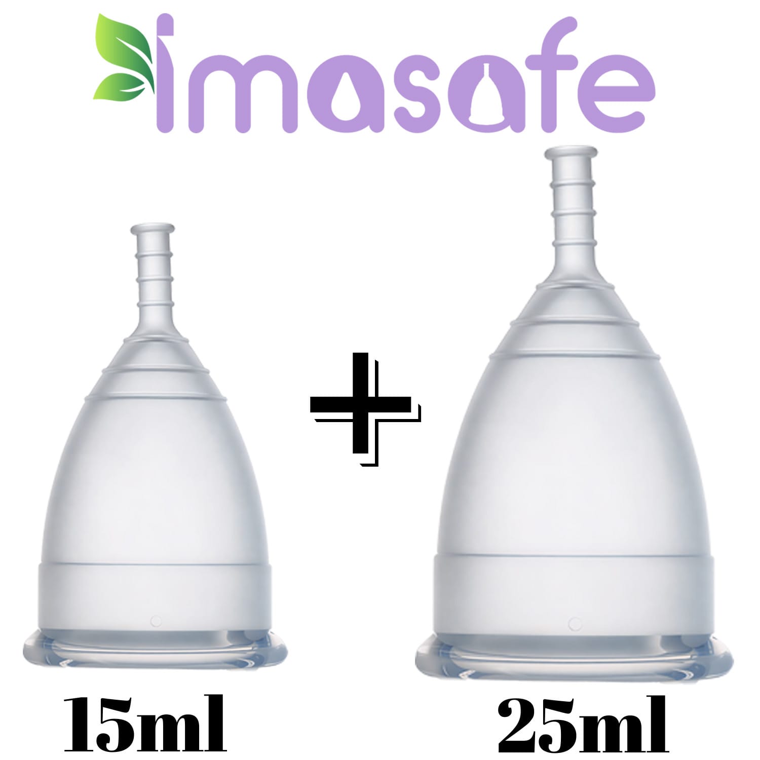 Imasafe Reuseable Menstrual Cup (Medium Size) 25ml + 15ml Combo + (Small Size) - image 2