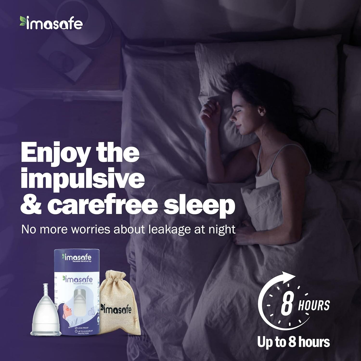 Imasafe Reuseable Menstrual Cup (Medium Size) 25ml + 15ml Combo + (Small Size) - image 3