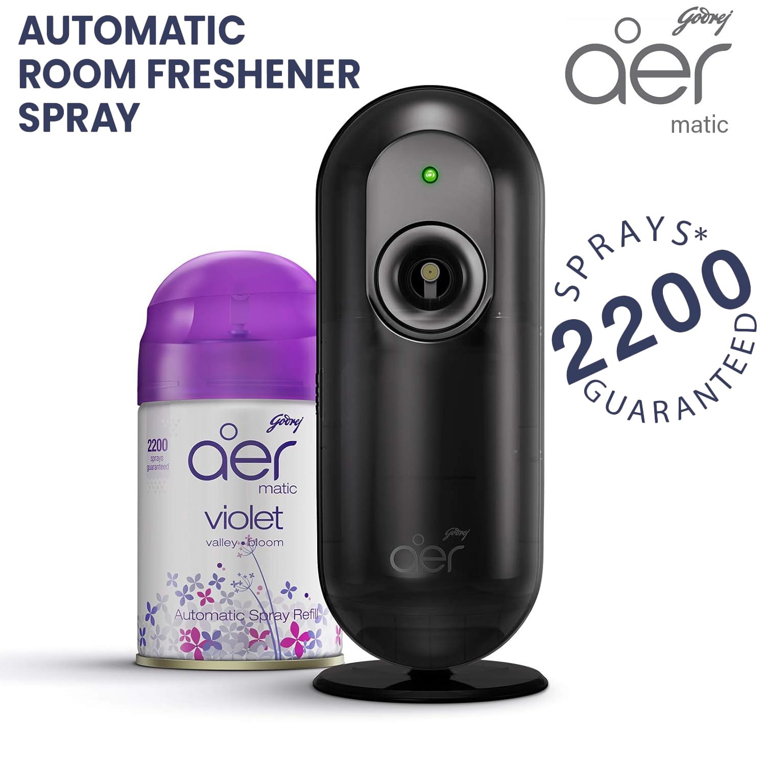 Aer Matic / Automatic Room Freshner Combi - 2200 Sprays Guranteed - Violet Valley Bloom - image 1