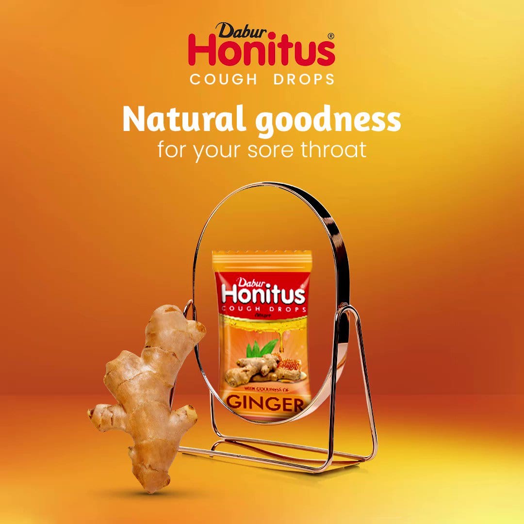 Dabur Honitus Cough Drops - Honey & Ginger Provides Effective Relief From Cough And Sore Throat - 100 Tablets Per Jar - image 2