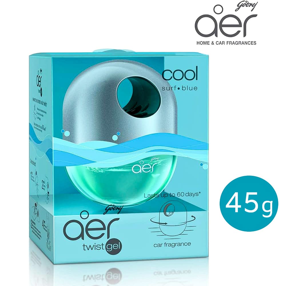 Godrej Aer Twist Gel Car Fragrance (Surf Blue) - 45 g | Lasts upto 60 days - image 1