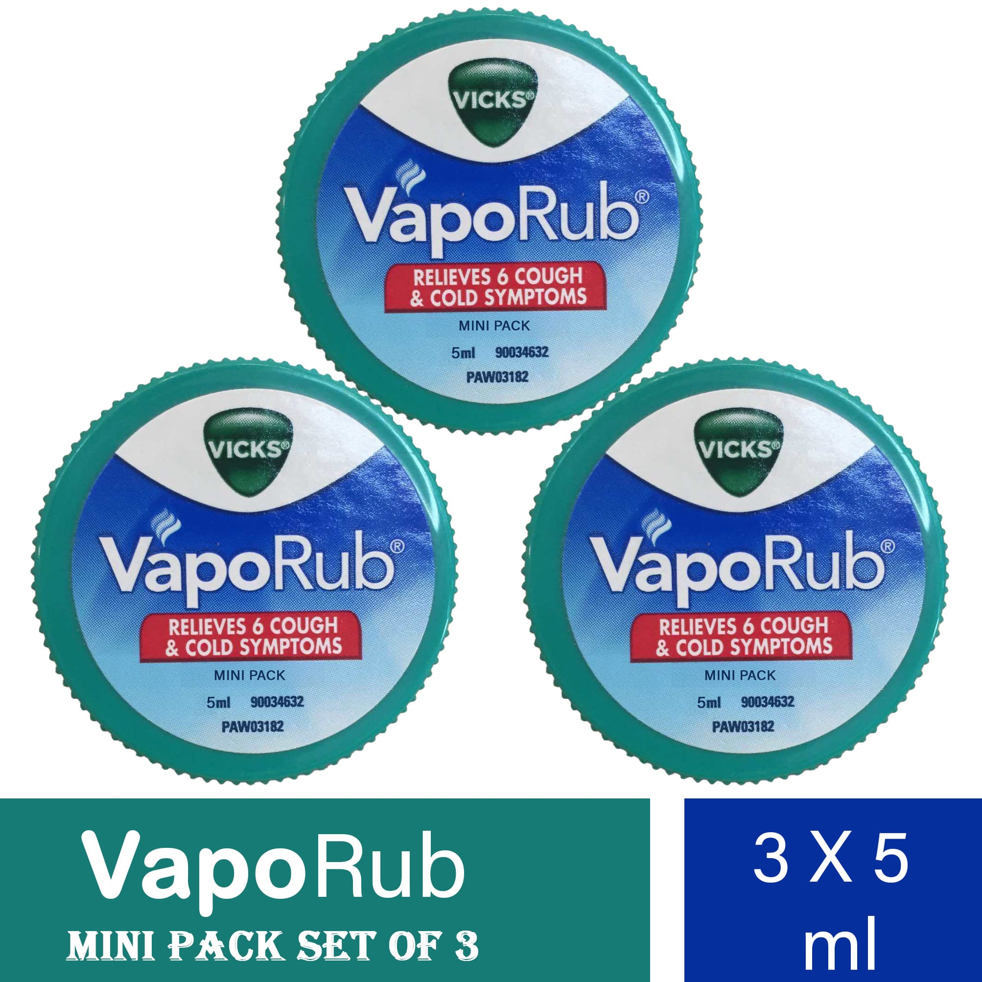 Vicks VapoRub 3 Mini Packs Relieves 6 Cough And Cold Symptoms - 5ml - image 1