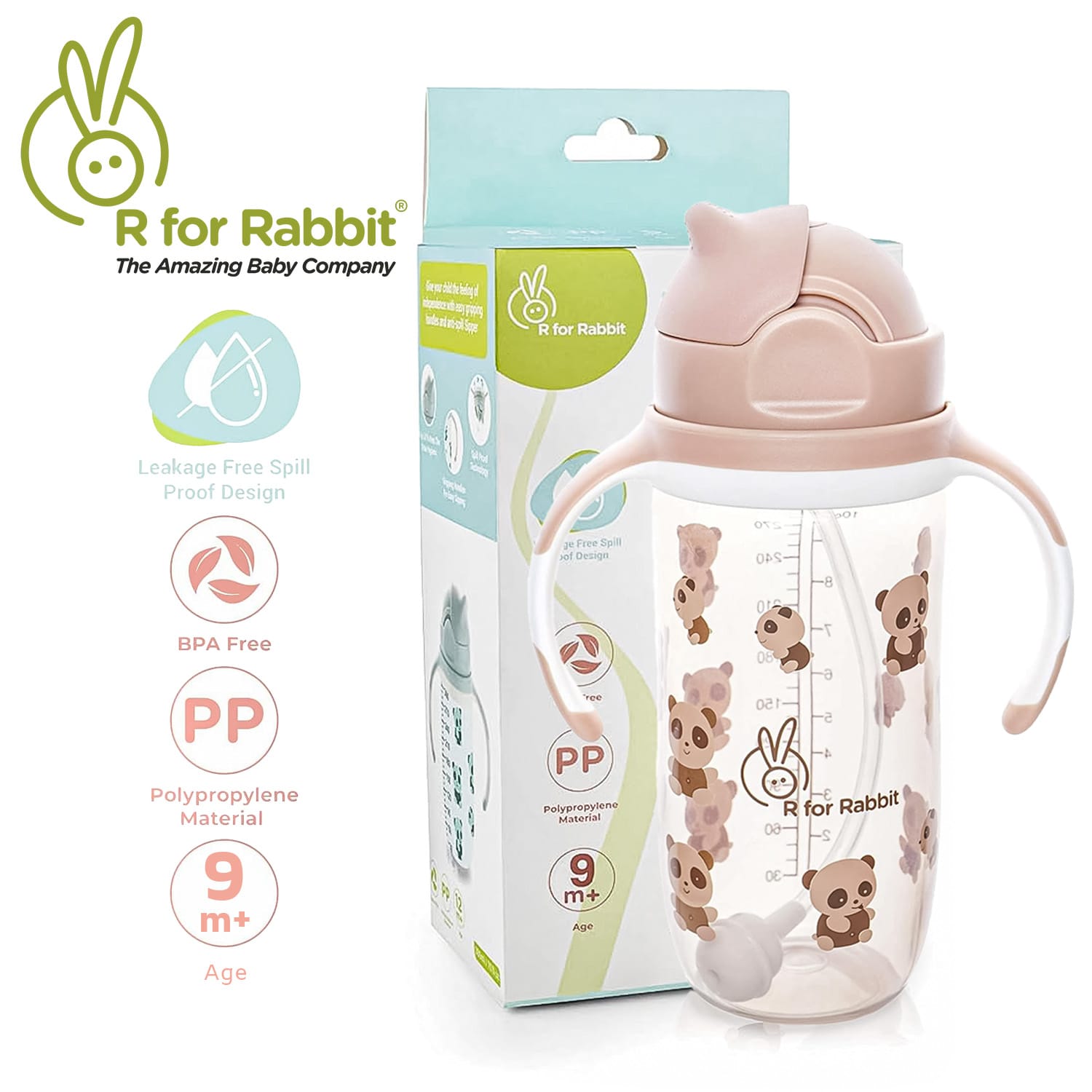 R For Rabbit Bubble Sipper 300ml | Spill Free Baby Sipper For 9 months+ Babies | BPA FREE & PolyPopylene Material - image 1
