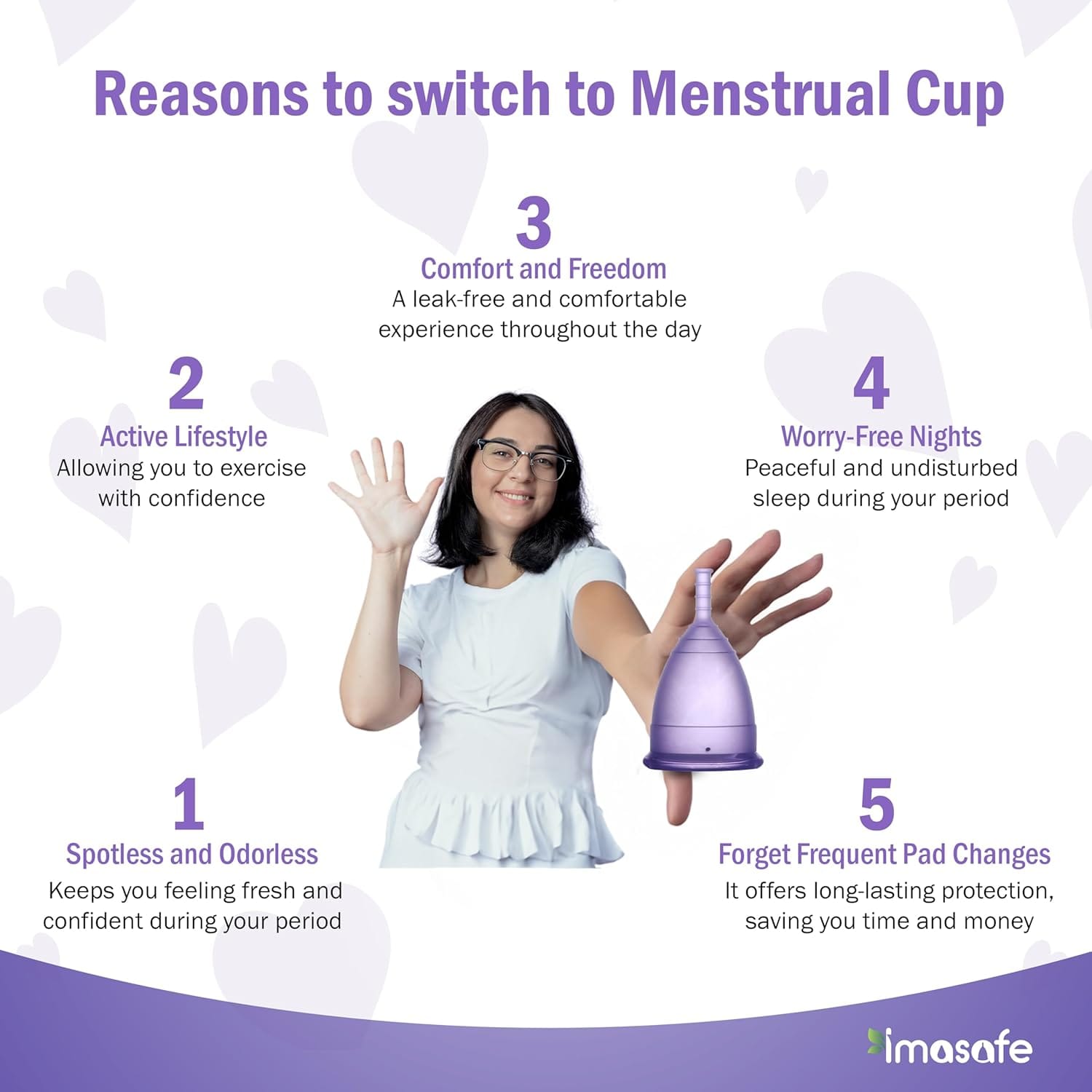 Imasafe Reuseable Menstrual Cup of 30ml (Large)- Protection For Upto 8hrs - image 2
