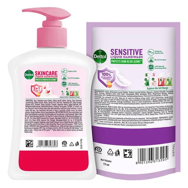 Dettol Liquid Handwash SKINCARE 200ml + 175ml Value Refill - image 5