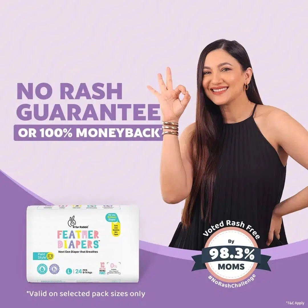 R For Rabbit Large Size (L 46Pcs For 9-14kgs) | Next Gen Diapers For Next Gen Babies | Feather Diapers | Pant Style | Dermatologically & Pediatrician Tested - image 5