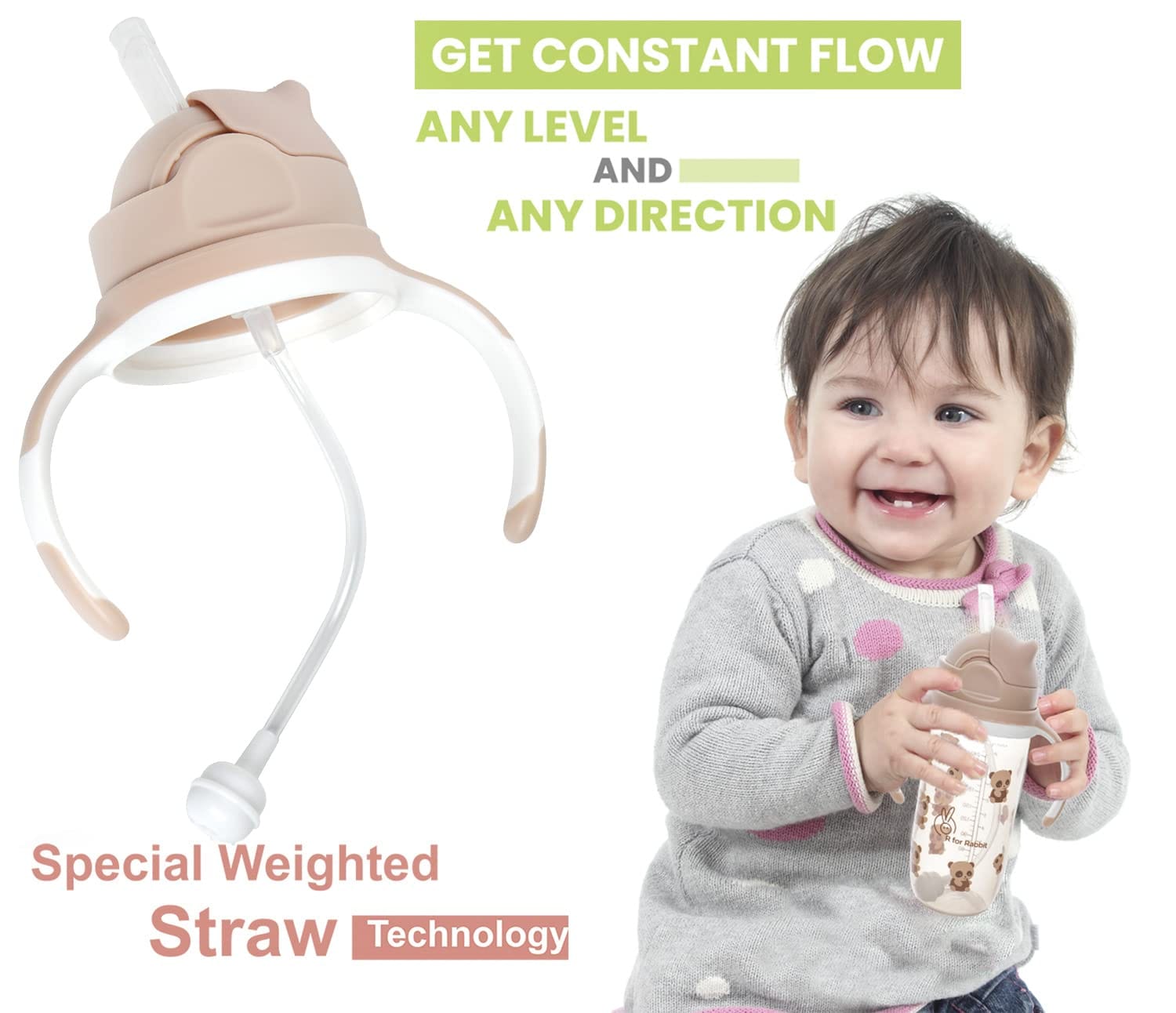 R For Rabbit Bubble Sipper 300ml | Spill Free Baby Sipper For 9 months+ Babies | BPA FREE & PolyPopylene Material - image 2