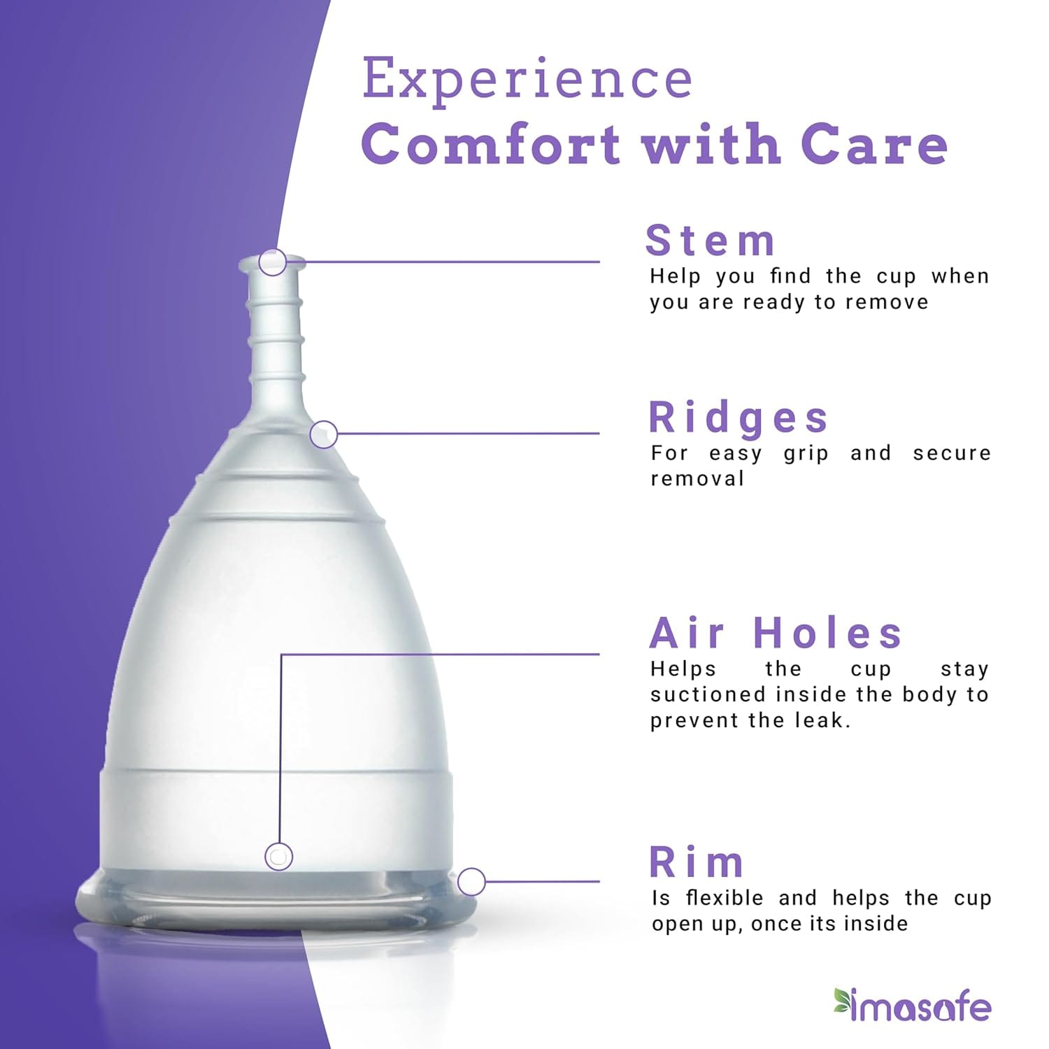 Imasafe Portable Menstrual Cup Sterilizing Container of 200ml + Reuseable Menstrual Cup 30ml (Large) Combo - image 5