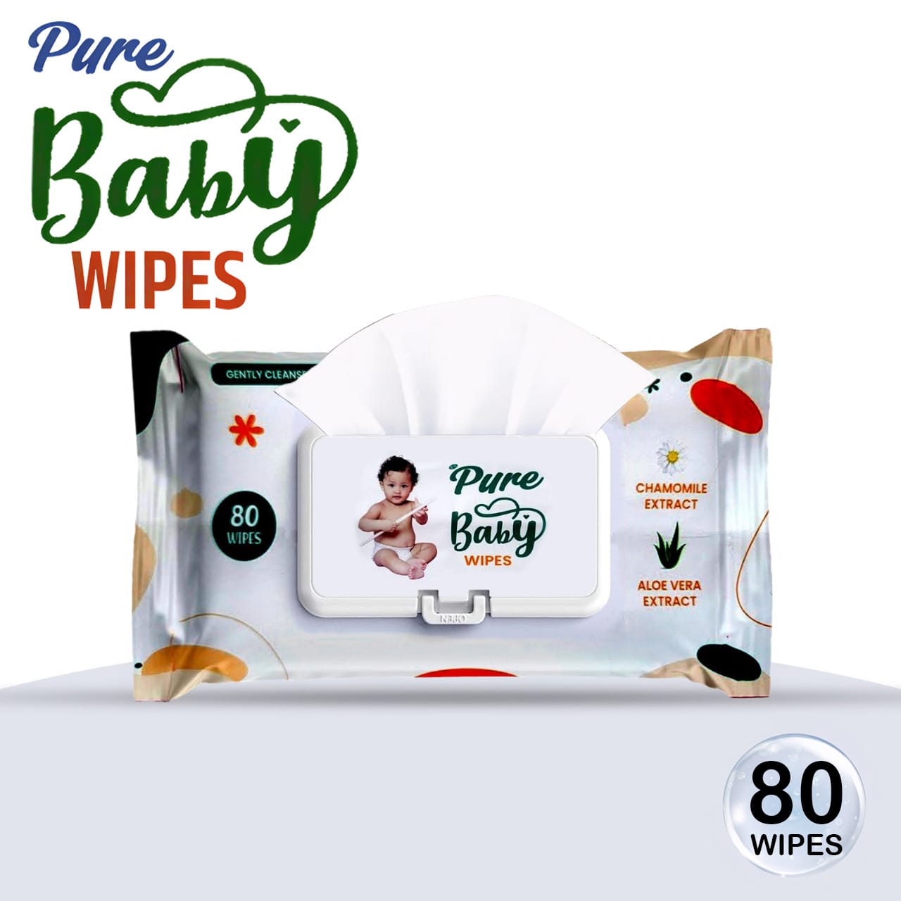Pure Baby Wipes(80 wipes),gently cleanses and refreshes baby's skin - image 1