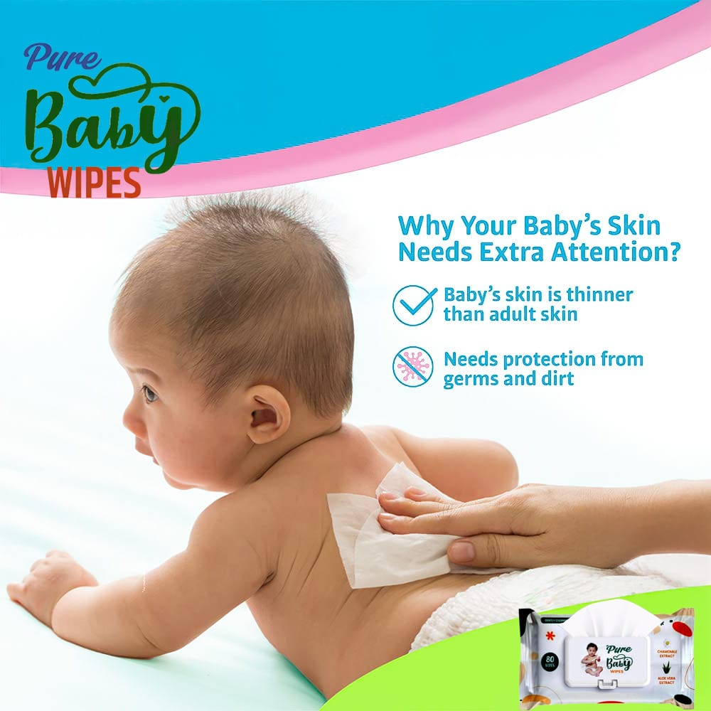 Pure Baby Wipes(80 wipes),gently cleanses and refreshes baby's skin - image 2