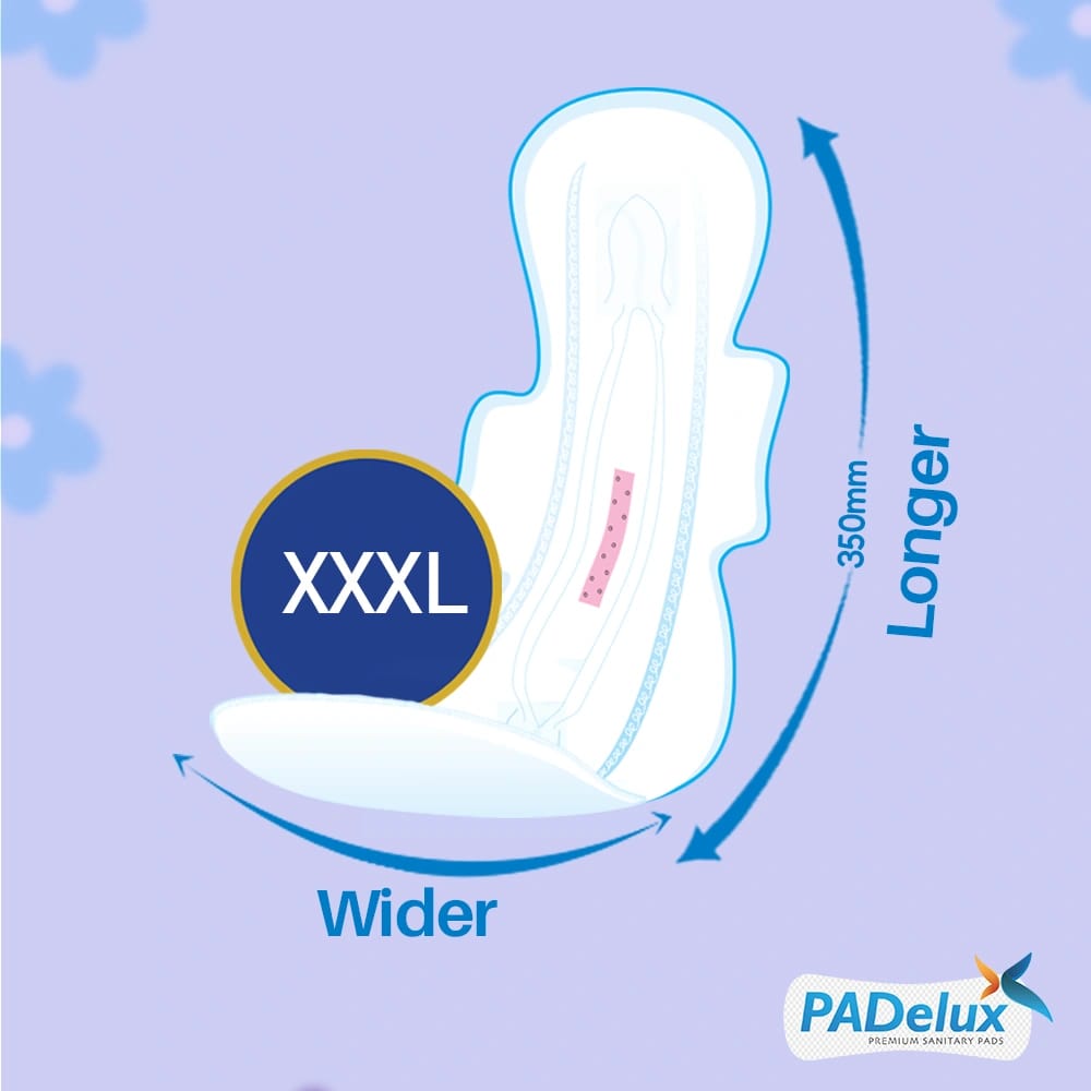 PADelux Cozzy Nights XXXL-350mm 12 Pads No Leaks, Extra Long And Wide Protection (Pack Of 3) - image 4
