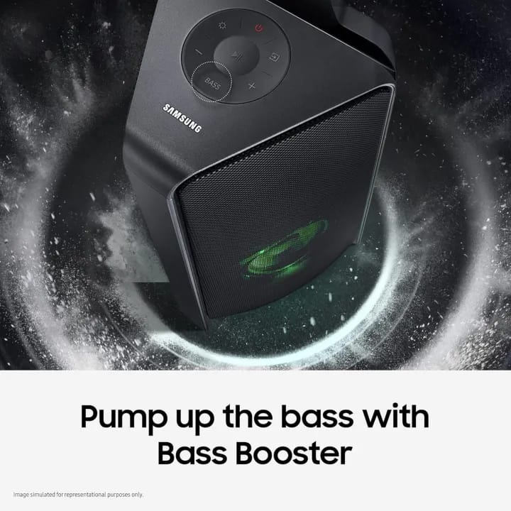 Samsung 500 W {MX-T50/XL} Sound Tower High Power Audio, Floor Standing Speaker, Bi-Directional Sound, Water Resistant, Party Lights, Bluetooth Multi-Connection, USB Music Playback (Black) - image 2