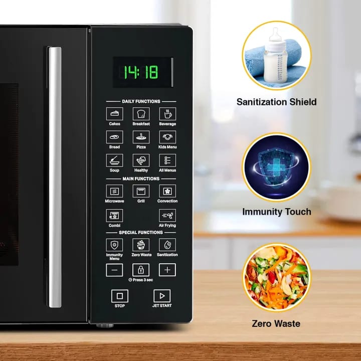 Whirlpool 29 Litres Convection Microwave Oven With 300 Plus Auto Cook Menus (Magicook Pro 31CES-E, Black, Air Fryer, Rotisserie) - image 2