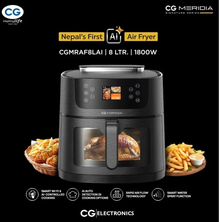 CG MERIDIA Smart AI Controlled 8 Ltr Airfryer - CGMRAF8LAI - image 1