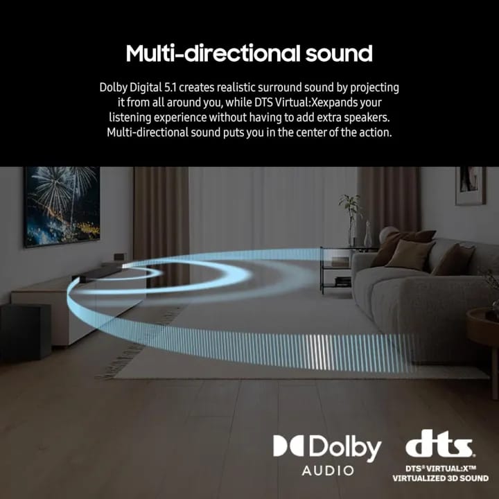 SAMSUNG HW-B750D/XL 5.1 ch Soundbar w/Dolby Audio, Surround Sound Expansion, Bass Boost, Adaptive Sound, DTS Virtual:X, Wireless Subwoofer - image 5