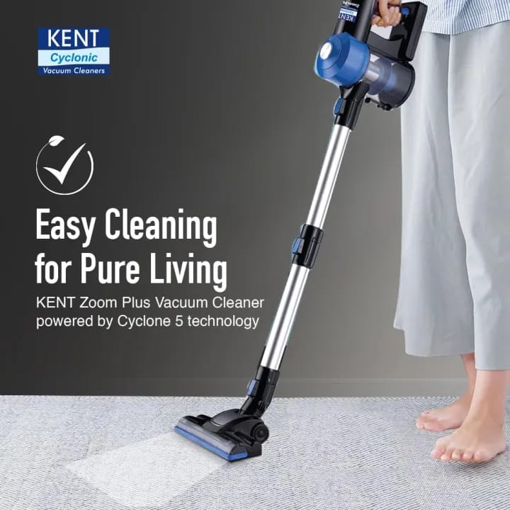 KENT Zoom Plus Cordless Vacuum Cleaner 150 Watt With Multi Nozzle Operation & Cyclone5 Technology (Blue, Black) - image 3