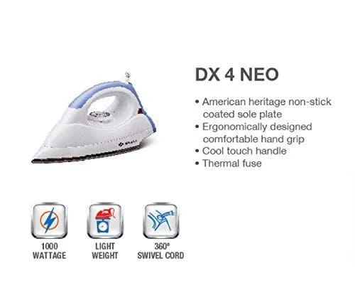 Bajaj Neo 750 W DX 4 Plastic Dry Iron, Blue - image 2