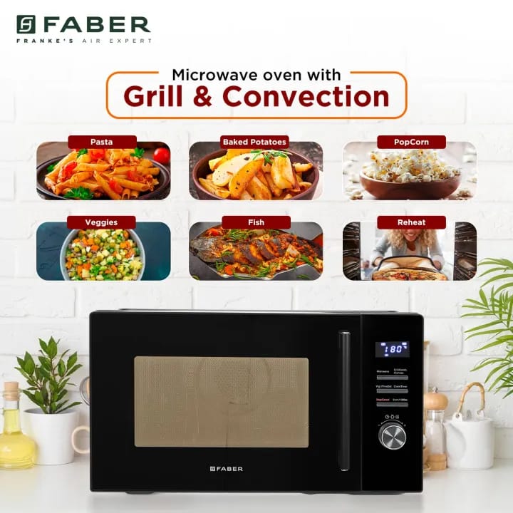 Faber FMW Instacook 30C Standalone 29L Microwave |900W|10 Auto Cook Menu|Digital Panel|Reheat & Defrost|Glass Turntable|Child Safety Lock|Easy Clean Coating|Power Level 5|2 Yrs Warranty|Black - image 2