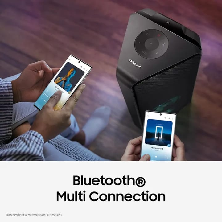 Samsung 500 W {MX-T50/XL} Sound Tower High Power Audio, Floor Standing Speaker, Bi-Directional Sound, Water Resistant, Party Lights, Bluetooth Multi-Connection, USB Music Playback (Black) - image 4