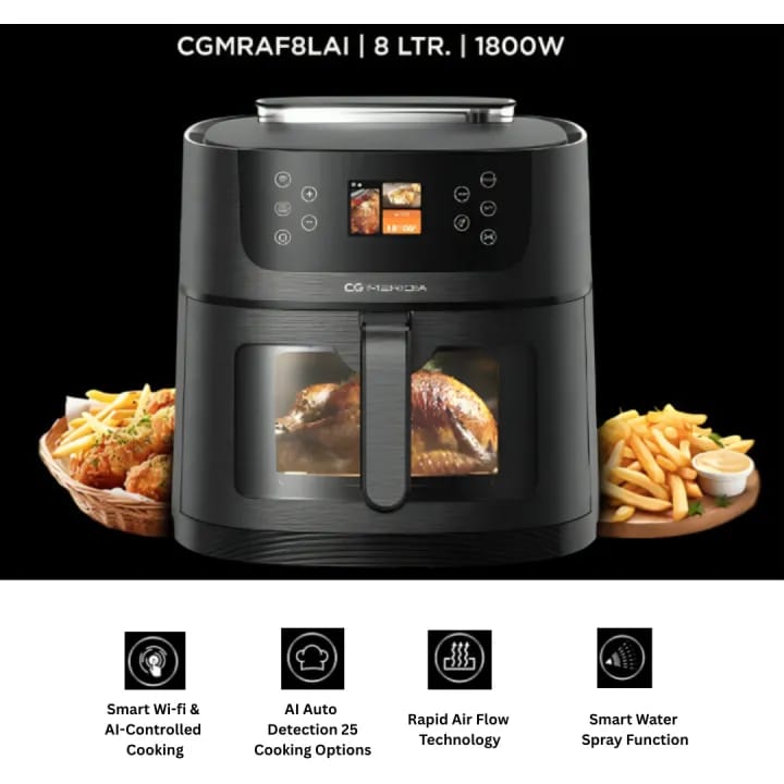 CG MERIDIA Smart AI Controlled 8 Ltr Airfryer - CGMRAF8LAI - image 2