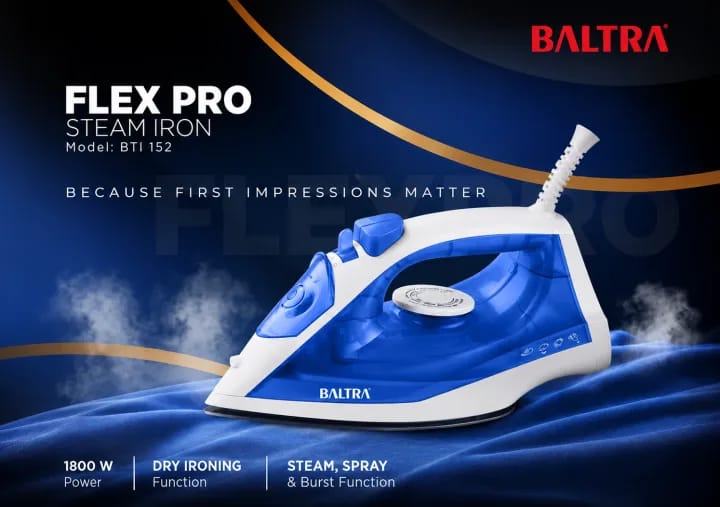 Baltra Steam iron 1800 watt Flex Pro BTI 152/ 1 year Full Service Warranty - image 2