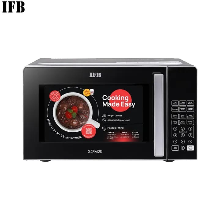 IFB 24L Solo Microwave with 69 Auto Cook Menus (24PM2S, Silver, Mug Recipes, Steam Clean, Auto Reheat, Preset Timer, Power Save, Child Safety Lock, 10 Power Levels) - image 1