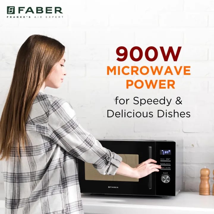 Faber FMW Instacook 30C Standalone 29L Microwave |900W|10 Auto Cook Menu|Digital Panel|Reheat & Defrost|Glass Turntable|Child Safety Lock|Easy Clean Coating|Power Level 5|2 Yrs Warranty|Black - image 3