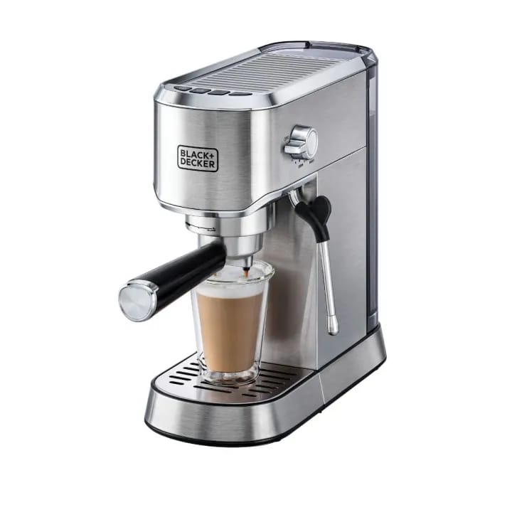Black + Decker Espresso Machine, 1 Liter, 2 Cups, 1450W, Silver - ECM150-B5 - image 4