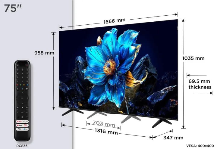 TCL 75P7K QLED, Direct LED TV, 4K HDR , Smart TV Powered by Google - image 5