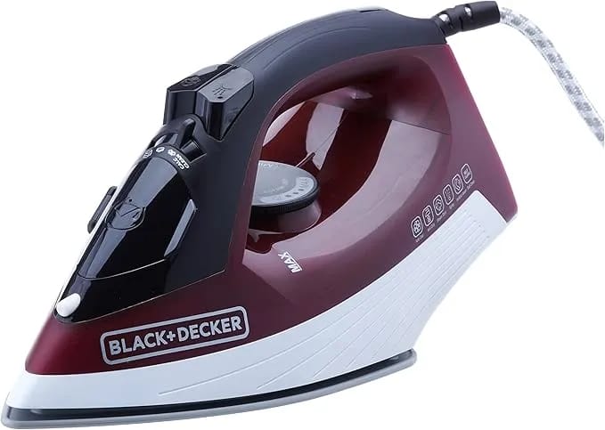 Black & Decker 1600W Steam Iron With Self Clean, Red - X1550-B5 - image 1