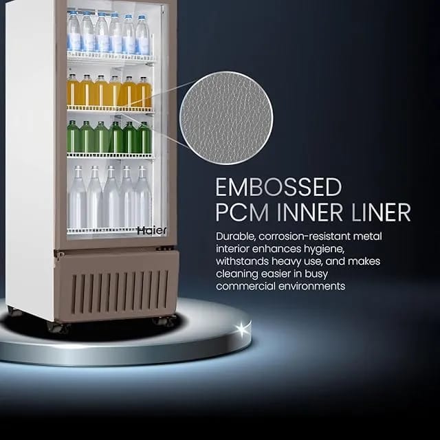 Haier HVC 305 GT5, 5 Star, Touch LED Visi Cooler Glass Door, Adjustable Shelves, Single Door Commercial Refrigerator (285 L, White) - image 4
