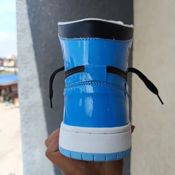 Men'S Gloss Blue & Black High-Top Sneakers. Shoes For Men - image 4